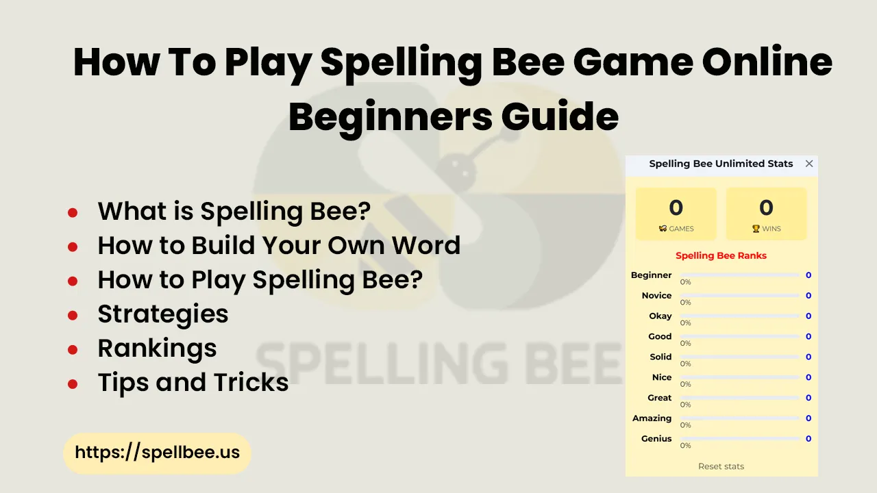 How To Play Spelling Bee